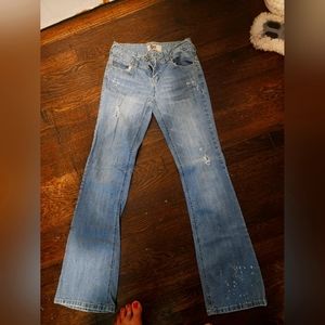 Cute distressez flair leg jeans